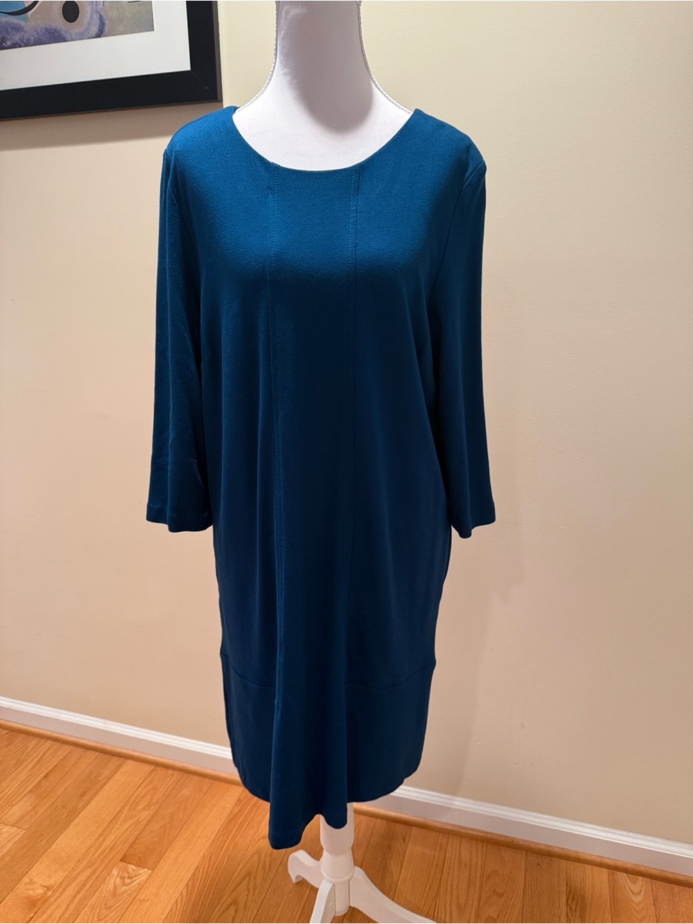 Simple Teal Shift Dress with pockets